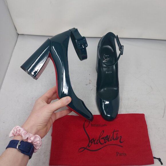 Christian Louboutin So Sab Patent Dark Green Pump - Picture 1 of 11